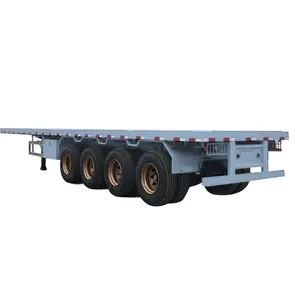 20 FT 40 FT flatbed semi truck trailer platform flat truck for container cargo transportation