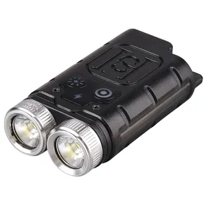 New Headlight LED Mini Double Head Keychain Strong Light Charging Cartridge Outdoor Strong Magnetic Portable Work Light