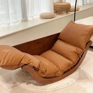 Yeni tasarım çok fonksiyonlu oturma odası sallanan sandalye, katı ahşap çerçeve dinlenme koltuğu, balkon yatak Recliner - Product Image 4
