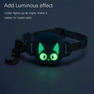 एयरटैग धारक के साथ समायोज्य पालतू कॉलर को परावर्तक नायलॉन कुत्ते कॉलर चमक-इन-द-डार्क एंटी-खोई ट्रैकिंग - Product Image 2
