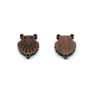 Perles de chapelet en bois à trois trous pour la fabrication de bijoux, 20 par paquet - Product Image 2