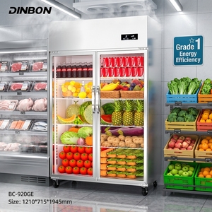 Congélateur vertical commercial robuste à 2 ou 4 portes en acier inoxydable, <span class=keywords><strong>réfrigérateur</strong></span> à portes coulissantes pour cuisine commerciale - Product Image 1