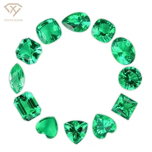 High Quality 3-14mm Real Gemstone Single Hydrothermal Columbian Lab Created Grown Green Emerald Stone For Jewelry Making