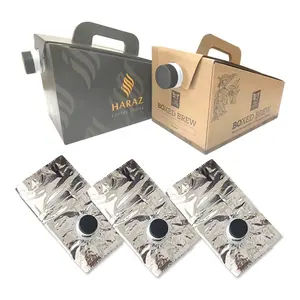 Costom 1.5L 2L 3L Disposable Coffee Bag In Box With Vitop Valve Coffee Box Dispenser To Go Liquid Coffee Box Dispenser