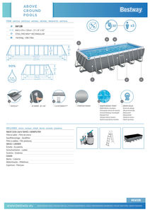 <span class=keywords><strong>Piscina</strong></span> <span class=keywords><strong>Bestway</strong></span> 5612B Rectangular Grande con Marco de Acero Metálico, <span class=keywords><strong>Piscina</strong></span> Familiar de PVC, <span class=keywords><strong>Piscina</strong></span> Portátil Elevada para Jardín y Exteriores - Product Image 6
