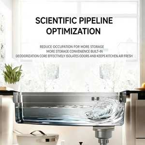 Évier de cuisine haut de gamme en acier inoxydable à double protection silencieuse, optimisé pour les canalisations scientifiques - Product Image 5