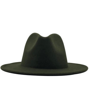 Chapeau Fedora SOLPOP pour femmes et hommes, à large bord, en <span class=keywords><strong>feutre</strong></span> polyester, style jazz, pour soirées, patchwork, casquette élégante, style britannique et western - Product Image 3