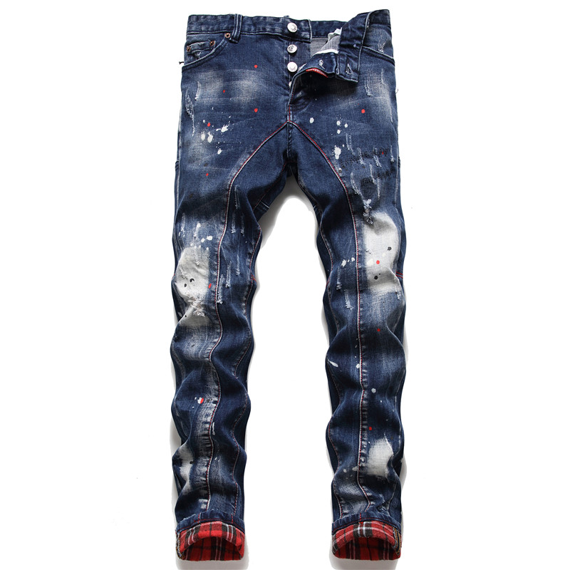 jeans de mezclilla locos para hombres que reinicia su declaración