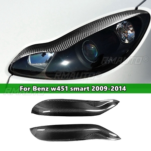 1 par de cubiertas decorativas para faros delanteros de coche, de fibra de carbono real, para Mercedes-Benz W451 Smart 2009 2010 2011 2012 2013 2014 - Product Image 1