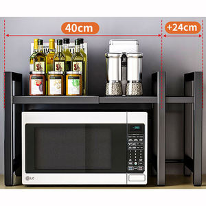 Étagères de rangement de comptoir de cuisine en métal à 2 niveaux avec porte-serviettes en papier et planche à découper Étagère <span class=keywords><strong>pour</strong></span> four à micro-ondes - Product Image 4