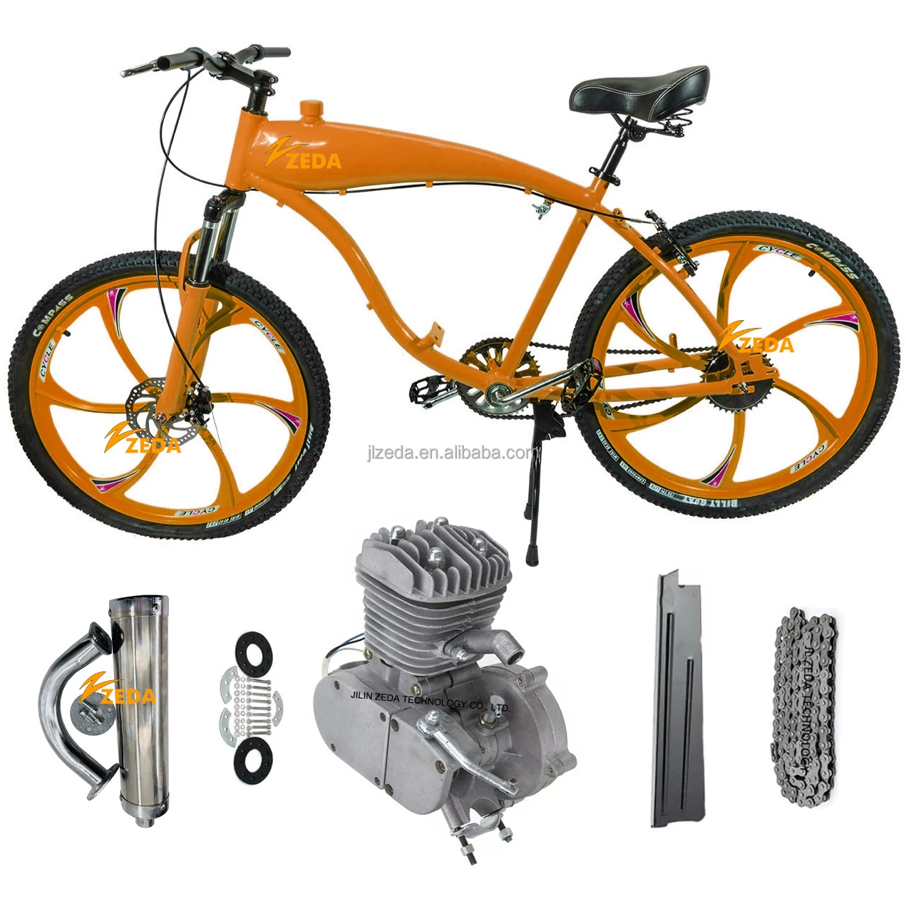 ZEDA Motorised 2 Stroke Bike 80cc Engine Kit 2 Spark Plug CDI