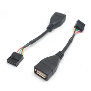 USB başlık anakart USB 2.0 adaptörü kablo USB 2.0 tip A kadın Dupont 9 Pin dişi başlık anakart kablo kordonu 4 inç