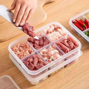 Transparent 2/3/4/6 Grids <b>Storage</b> <b>Box</b> Refrigerator Large Capacity Container <b>Storage</b> <b>Box</b> Frozen Meat Compartment Food <b>Kitchen</b> - Product Image 3