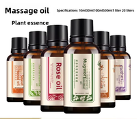 Coffret de voyage d'échantillons d'huiles essentielles de massage à l'armoise, Huile botanique verte infusée au gingembre, Huile de pépins de raisin hydratante pour la beauté