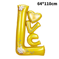 Vente en gros de nouveaux ballons de la Saint-Valentin, ensemble de ballons en feuille d'aluminium 3D en forme de LOVE, décorations créatives pour mariage, salle de réception et fête