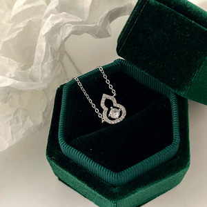 925 Sterling Silver Platinum-Plated Gourd Pendant Necklace <b>for</b> Women - Stylish <b>Sweet</b> Dainty Luxury Jewelry - Product Image 1