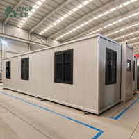 Rumah Kontainer Baja Prefabrikasi Modular Ekspansi Dua Sisi Tahan Lama 40ft, Dapat Diperluas, Untuk Penggunaan Luar Ruangan, Kantor/Rumah/Toko & Hotel