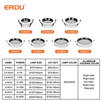 Focos LED integrados Downlight blanco cálido 3000K 220V aluminio para Centro Comercial iluminación moderna con garantía de 3 años