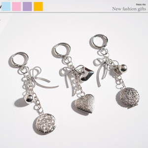 Personalized <b>Photo</b> <b>Keychain</b> Vintage Heart & Bow Design Insert Picture Holder Bag Charm Car Key Accessory Gift - Product Image 1