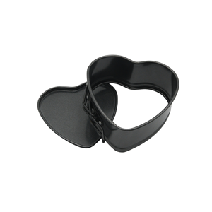 แม่พิมพ์เค้กสปริงฟอร์มเหล็กคาร์บอนรูปหัวใจขนาด10ซม. ไม่ติดก้นที่ถอดออกได้ทำความสะอาดง่ายสำหรับการอบ - Product Image 2