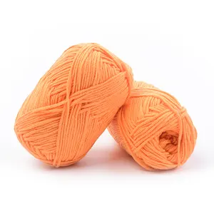 毛糸中国サプライヤー手編み綿糸50g4ply5ply混紡かぎ針編みミルク綿縫製糸赤ちゃん用