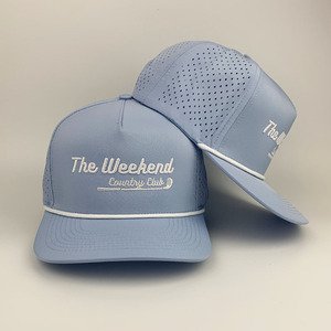 Casquette de baseball OEM 5 panneaux imperméable perforée personnalisable brodée pour homme, avec support de cordon pour tee-shirt, chapeau de golf - Product Image 6