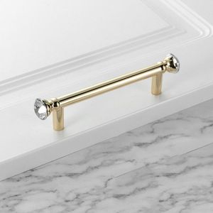 Furniture Luxury Ornate Cabinet Drawer Handle Square <strong>Gold</strong> <strong>Crystal</strong> Handle Zinc Alloy Door Handle - Product Image 4