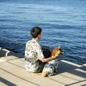 Одежда для владельцев и домашних животных Гавайская пляжная Повседневная футболка для домашних животных Мужская собака одежда для родителей и детей XS-8XL щенка одежда для больших собак