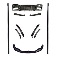 Pour BMW F90 M5 Competition CS 2017-2023, diffuseur de pare-chocs arrière inférieur en carbone, séparateurs latéraux avec feux de freinage LED