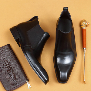 Nouvelles Bottines Homme 2025 en Cuir Véritable Lavable Faites à la Main Style Rétro Amekaki Workwear à Lacets - Product Image 1