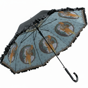 Ombrello in bronzo e rose per la collezione di Mucha pioggia e sole AU-02613 - Product Image 1