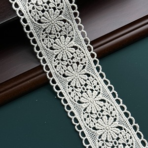 Alta qualità prezzo di fabbrica 4.7cm di larghezza cavo ricamato cotone bianco pizzo per abbigliamento-abiti/camicette/artigianato - Product Image 3