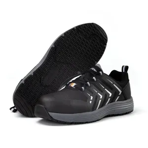 ANTENG Noir ESD Composite Toe Chaussures de sécurité antistatique Confortable Flying Mesh Woven Net Safety Work Shoes