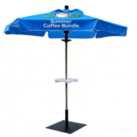 ADMAX 6-Panel Aluminium Retro-Stil Wasserdichter Marktschirm Thermotransfer Individueller Logodruck Faltbarer Werbe-Strandschirm