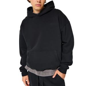 Sudaderas con Capucha Negras para Hombre, Personalizadas, Profesionales, al por Mayor, Impresión Digital, Bordado Ecológico a Máquina, Nailon/Algodón para Otoño - Product Image 1