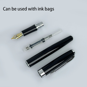 SEAPEN <span class=keywords><strong>Penna</strong></span> <span class=keywords><strong>Stilografica</strong></span> di Lusso Nera per Studenti/Ufficio, Alta Qualità in Metallo, Punta in Acciaio Inossidabile Personalizzabile, Logo Personalizzabile - Product Image 4