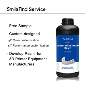 Smilefind โมเดลทันตกรรม3D แอลซีดีอะคริลิก405nm มีความแม่นยำสูงรุ่น1กก. 5กก. 10กก. โพลิเมอร์น้ำล้างทำความสะอาดได้พิมพ์3D เรซิ่น