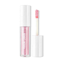 Fard à paupières liquide rose à label privé, brillant, scintillant, pailleté, pigments métalliques, maquillage pour les yeux