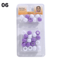 Perles colorées pour cheveux d'enfants pour tresses, dreadlocks, accessoires, perles en plastique pour cheveux, outils de bricolage pour extensions de cheveux synthétiques