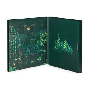 <span class=keywords><strong>Calendrier</strong></span> de l'Avent personnalisé de 24 jours pour le thé haut de gamme portable imperméable à l'eau gaufré mat laminé fabriqué en matériaux recyclés pour Noël - Product Image 5