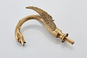 Retro European Style Swan Three-Piece Split Faucet Set Antique Brass Dual Handle Deck Mounted for Luxury Home Bathroom Use - Product Image 4