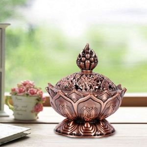 Incense Burner Holy Tibetan Lotus Incense Burner Alloy Bronze Incense <strong>Holder</strong> Metal Craft Handmade Censer for Office Home Decor - Product Image 6