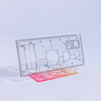 Regla de Plantilla de Acrílico Transparente para Coordenadas, Plantilla de Dibujo a Escala, Regla Multifuncional para Mapeo Topográfico con Logotipo Personalizado