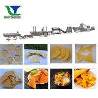 Ligne de production de chips de tortilla Doritos à double extrudeuse, machine de fabrication de feuilles fines de tortilla de maïs triangulaires croustillantes