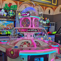 Happy Spin Park 2 – Machine de jeu d'arcade à monnayeur pour 4 joueurs, en plastique, acrylique et métal, avec système de récompenses, pour parcs d'attractions