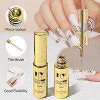 Hanyi Personnalisable Luxe UV Gel Résine Nail Email Liner Art Qualité supérieure OEM Métal Argent Or Métallique Gel Lampe LED Source