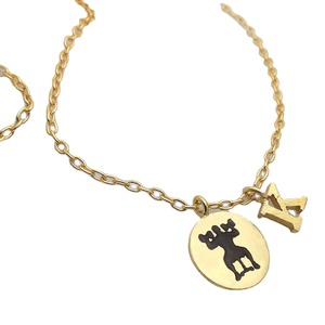 Pendentif élégant plaqué or et pendentif alphabet avec chaîne produit premium pour filles et femmes SKU6368 - Product Image 1