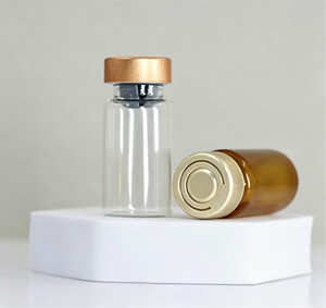 Flacons en verre borosilicate transparent avec couvercle en métal cuivre doré, mini-contenants en verre préemballés en boîte pour échantillons cadeaux et cosmétiques - Product Image 2