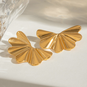Flower <b>Stud</b> <b>Earrings</b> Gold Plated Geometric Design Party Fashion Jewelry - Product Image 3