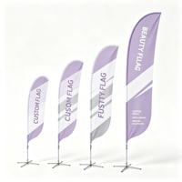 Drapeau à plumes personnalisé pour promotion extérieure, ensemble de poteaux en fibre de verre, drapeau de plage avec logo personnalisé